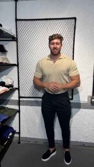 Calça de Alfaiataria Masculina com Elastano – Elegância e Conforto (Preto)