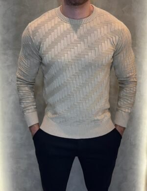 Suéter Tricot Texturizado Bege