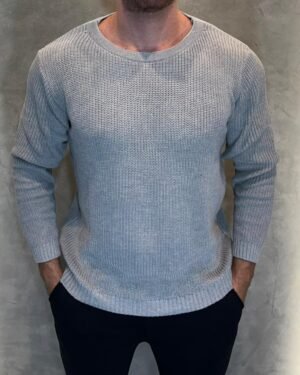 Suéter Tricot Cinza Grosso